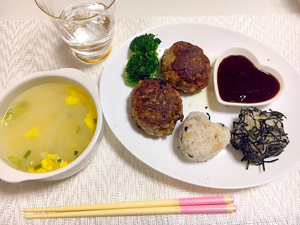 Snapdishの料理写真:#晩御飯#ハンバーグ#野菜|Rika Amanoさん