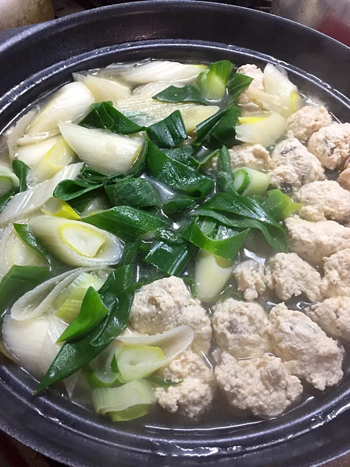 深谷ねぎと豆腐入り鶏団子のスープ鍋|tachiさん