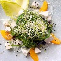 Snapdishの料理写真:Japanese seaweed salad with oranges and tofu|Marinaさん