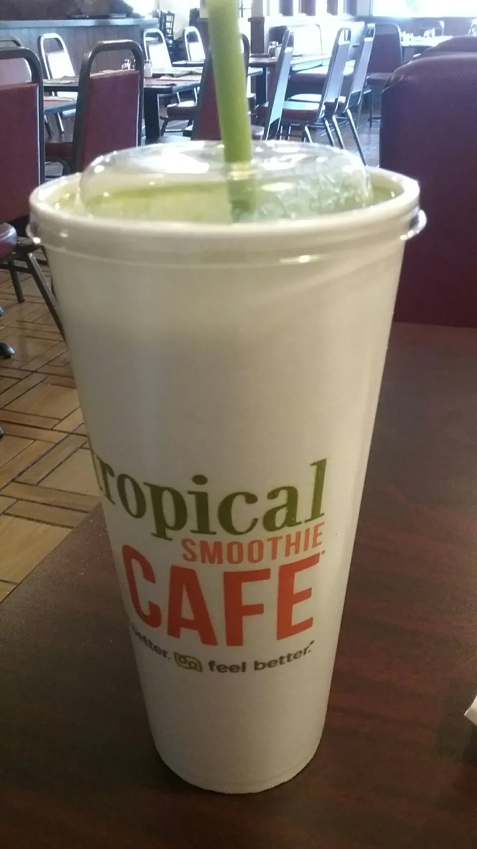 Snapdishの料理写真:Island detox green super charged smoothie.  $1.99 morning happy hour special!|Polly Gelfusoさん