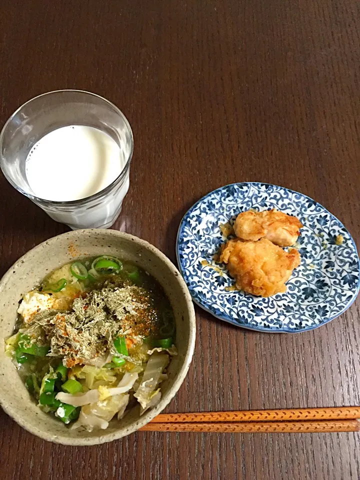 1月16日朝ごはん ダイエットスープ 鶏肉のみぞれ煮|やすこさん