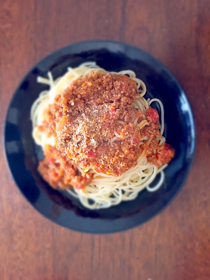 ミートソーススパゲッティ、味噌とナンプラーが隠し味|tesasakiさん