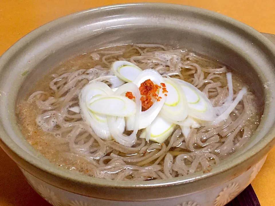 昨晩の豚肉のおろししゃぶしゃぶのスープで、おろし蕎麦!  (^-^)|Kei Satoさん