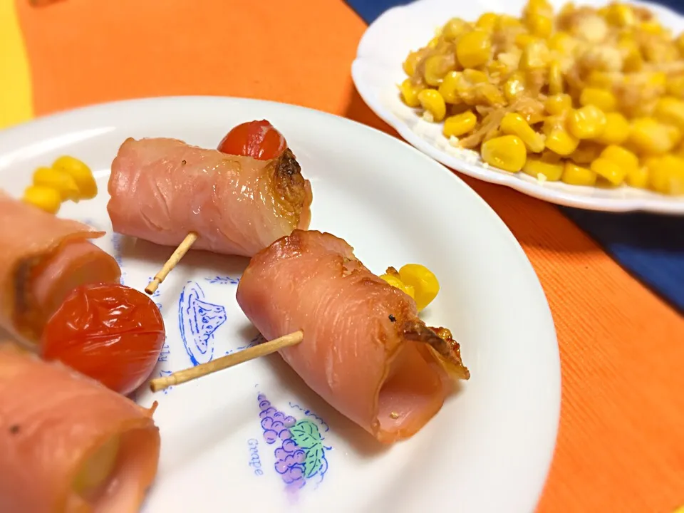 ネギ、ベーコン、トマト串焼き❗️
ツナコーン🌽チーズ(^^)|Yukihiko Ishidaさん