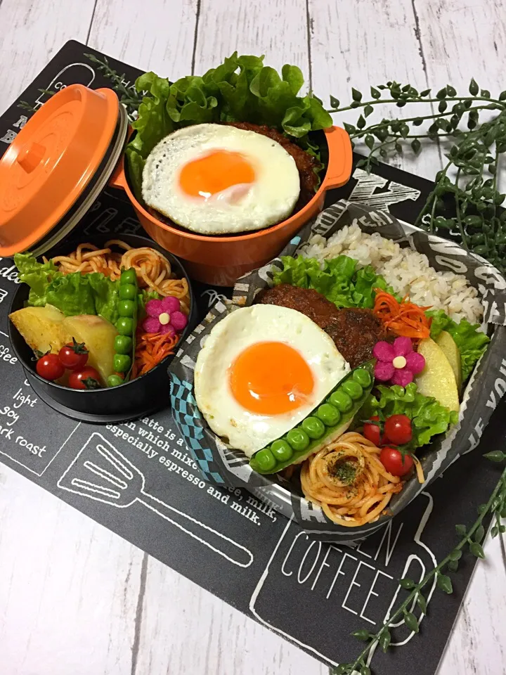 Snapdishの料理写真:ロコモコ弁当|サリーさん