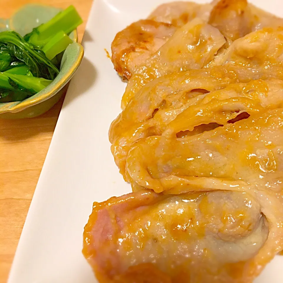 豚肉の西京焼と菜の花のおひたし|じゅんこさん