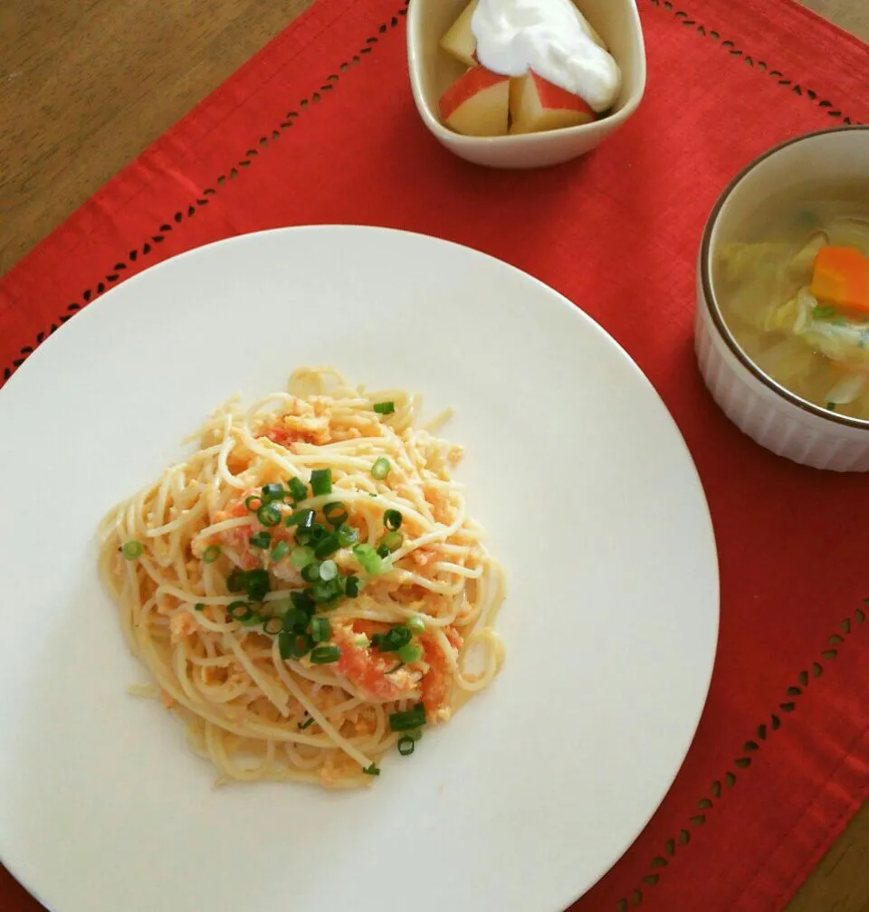 明太子と玉子とトマトのパスタ|makikoさん