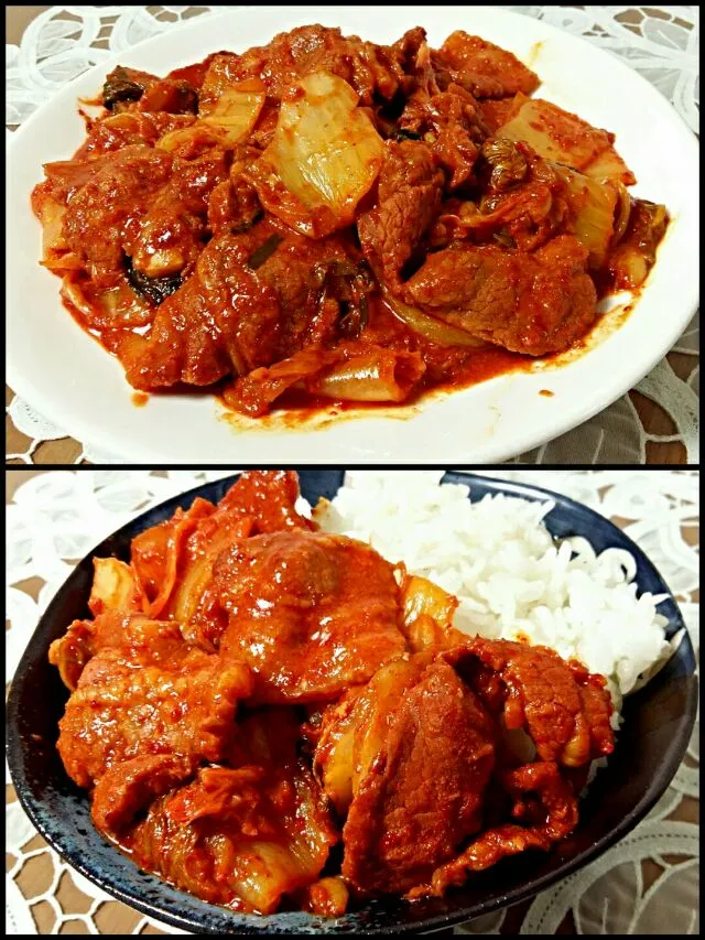 saute pork with kimchi|steven z.y.さん