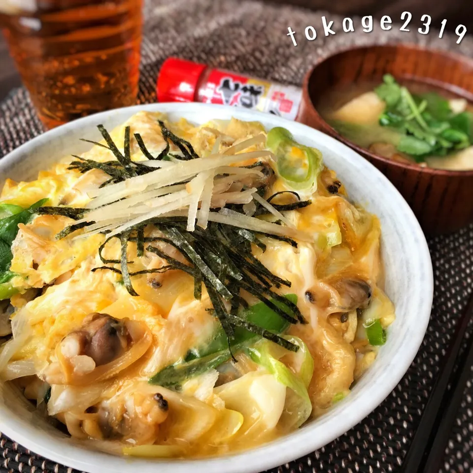 Snapdishの料理写真:卵とじ深川丼🐣|とかげ2319さん