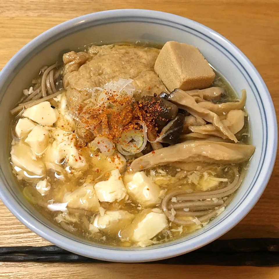 Snapdishの料理写真:かき玉豆腐蕎麦♪|Jean Nobyさん