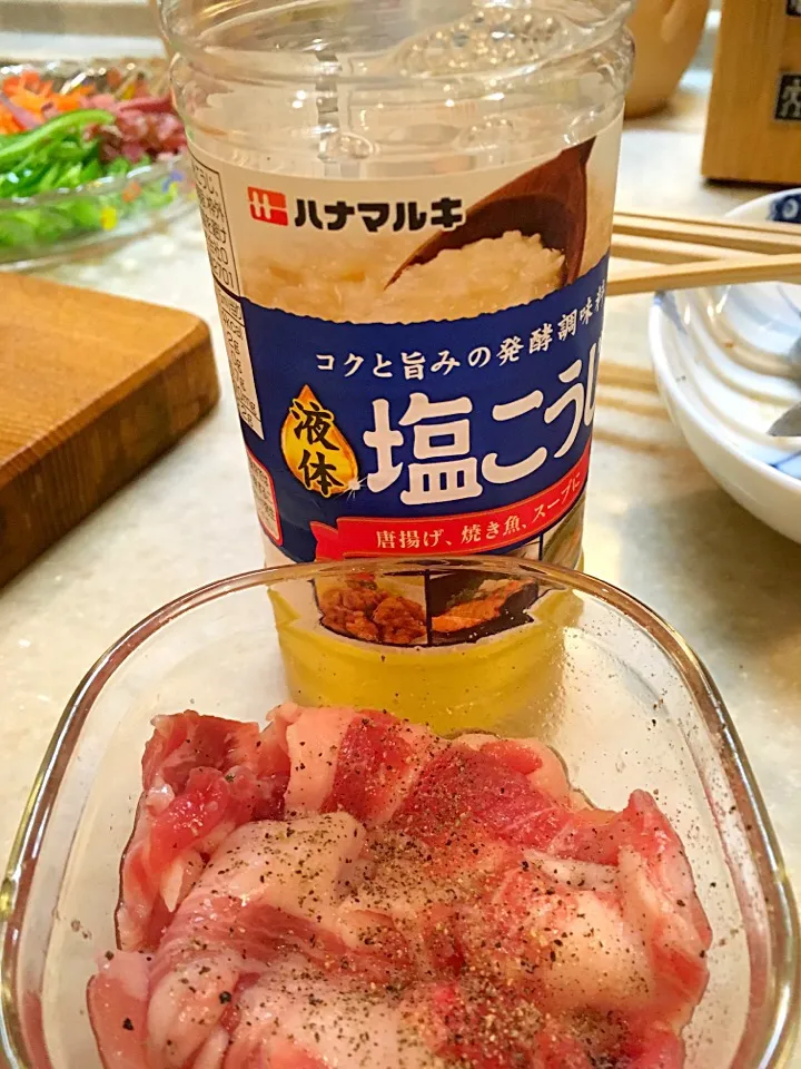 Snapdishの料理写真:豚肉の下ごしらえ|Noriko Matsuyamaさん