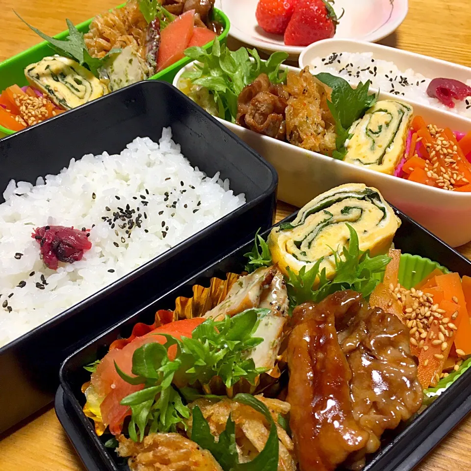 今日のお弁当🍱2017.1.19
パパ弁👨my弁☺娘弁😊
#お弁当|mayuさん