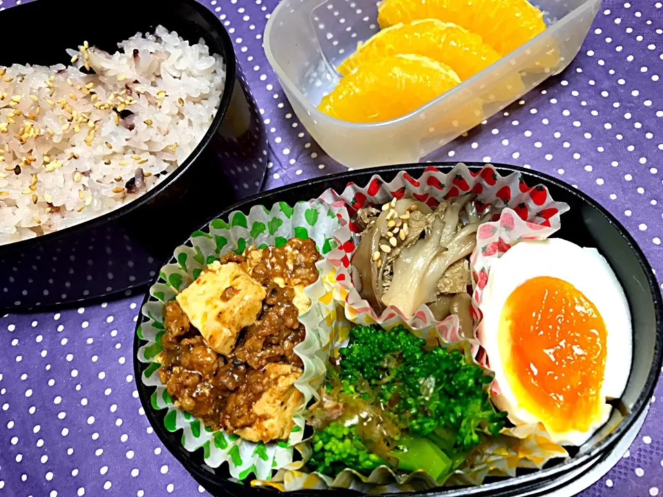 Snapdishの料理写真:今日のお弁当😋
#お弁当
#おひるごはん 
#ランチ
#雑穀米
#フルーツ|kazukazuさん