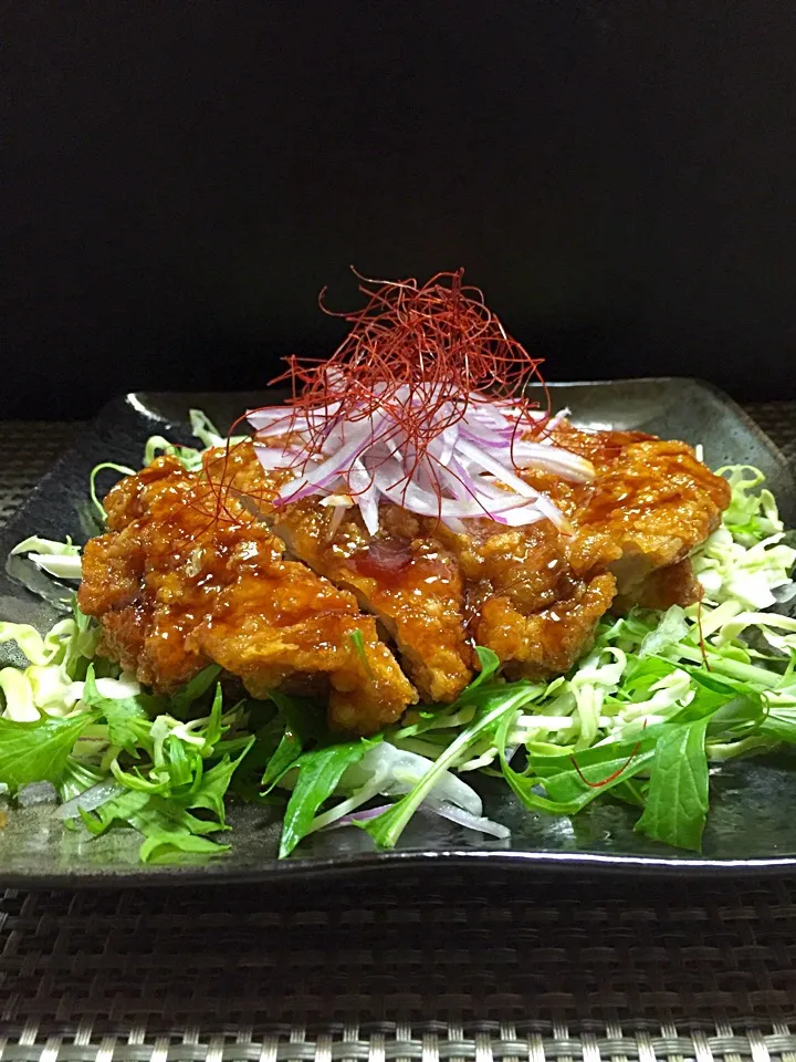 チョッパー＆ホヌさんの料理 ジューシー黒酢チキン🍴|あいさん