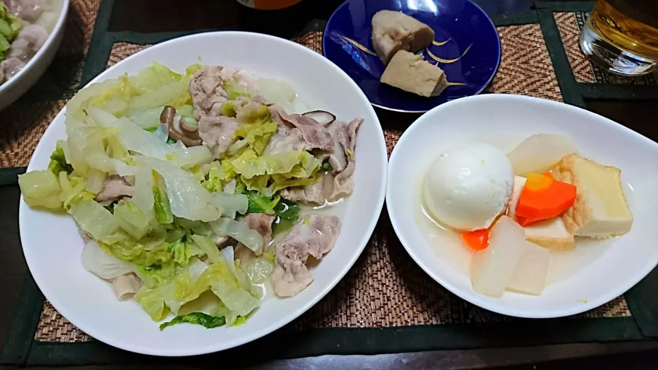 筍芋の煮物&豚バラと白菜蒸し&おでん|まぐろさん