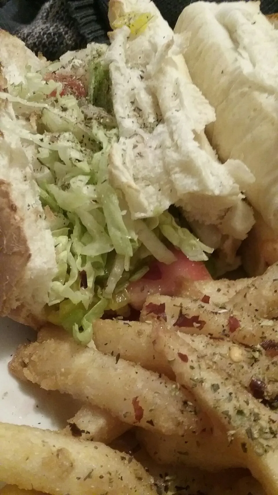 vegan Italian grinder with fries.|Polly Gelfusoさん