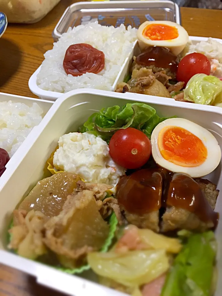 1月20日 弁当🍱 豚バラ大根･ハンバーグ･キャベツ炒め など…|かよっぺさん