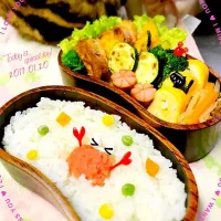 息子くんのカニさん弁当