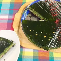 抹茶と小豆のムースケーキ|あっぷるぱいさん