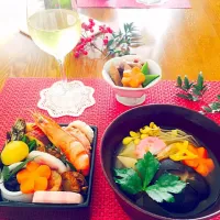 Snapdishの料理写真:お雑煮♡⃛ミニおせち♡⃛筑前煮|♡あいり♡さん