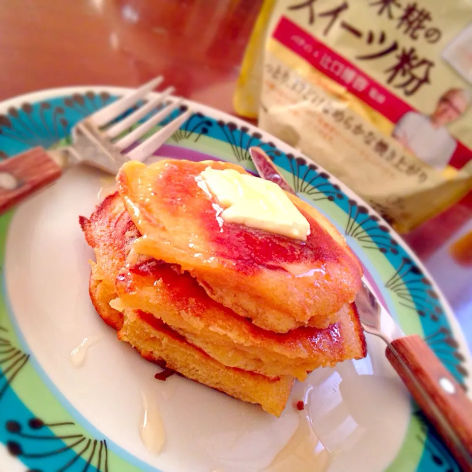 Snapdishの料理写真:大豆と米糀のスイーツ粉でパンケーキ🥞|ららさん