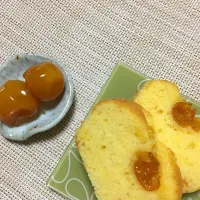 Snapdishの料理写真:金柑の甘露煮とそれを使ってのケーキ|まなさん