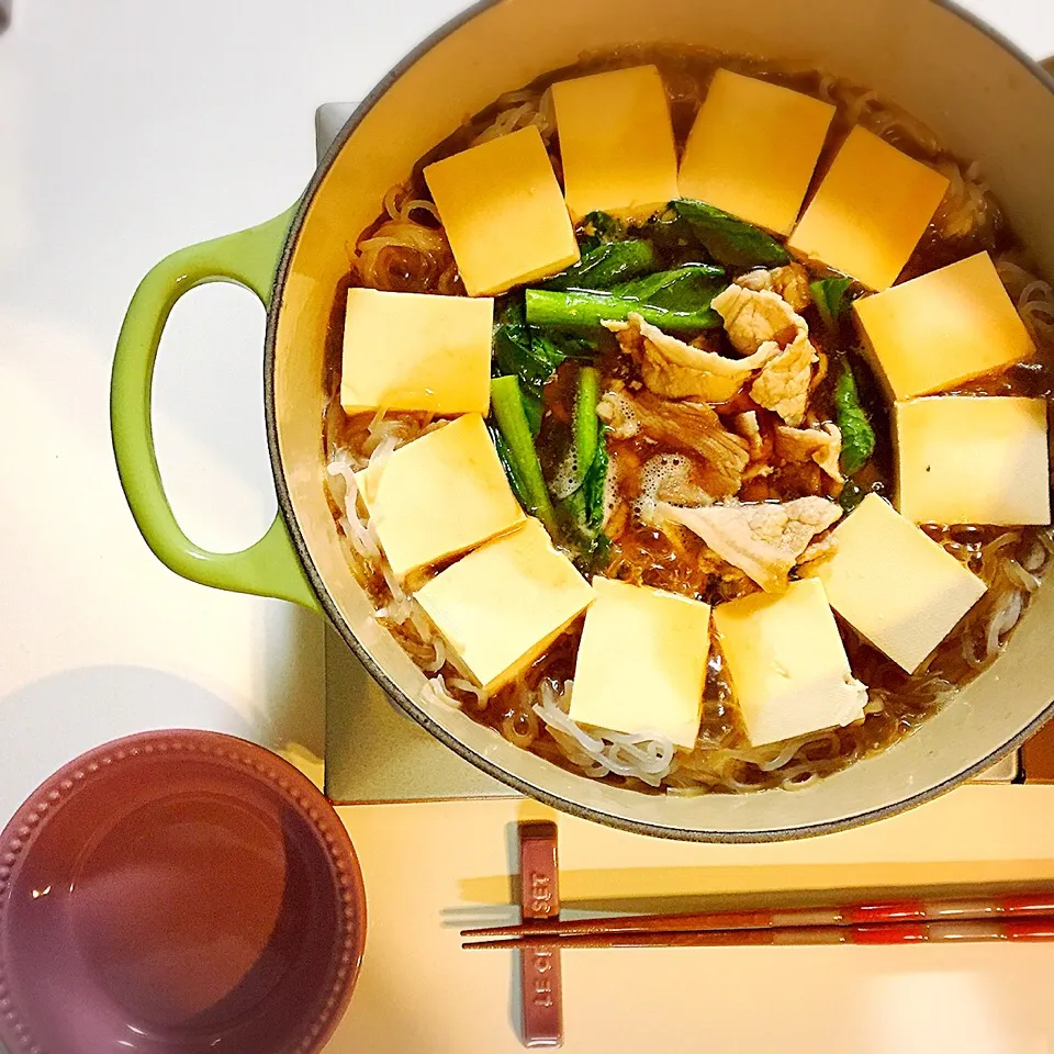 すき焼き風肉豆腐でお腹いっぱいです🤗|nokorinさん