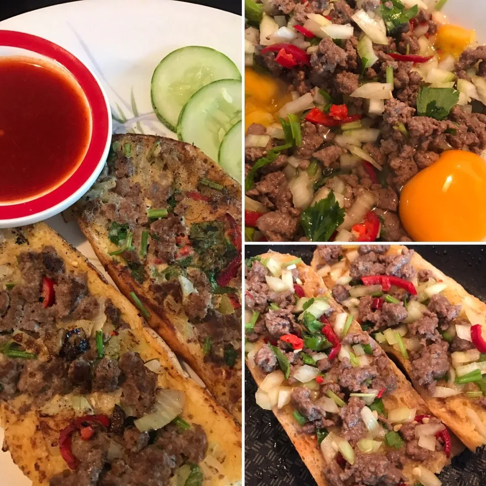 Grilled Baguette with Spiced Ground Beef.|Joha Hassanさん