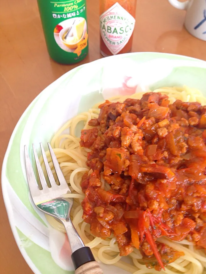 Snapdishの料理写真:１月２１日
即席ミートソース🍝|Yu Yu mamaさん