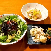 アボガドまぐろ丼
カリフラワーとツナのマヨマス
水菜とおあげの辛子醤油|ひろさん