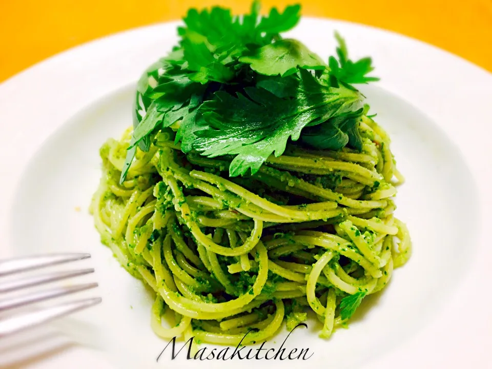 Garland chrysanthemum genovese spaghetti|Masakiさん