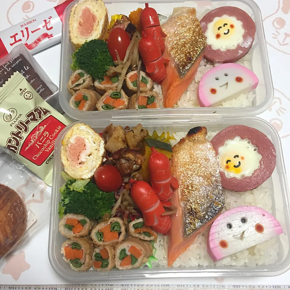 Snapdishの料理写真:2017年1月23日 高校生女子＆オレ弁当|クッキングおやぢさん