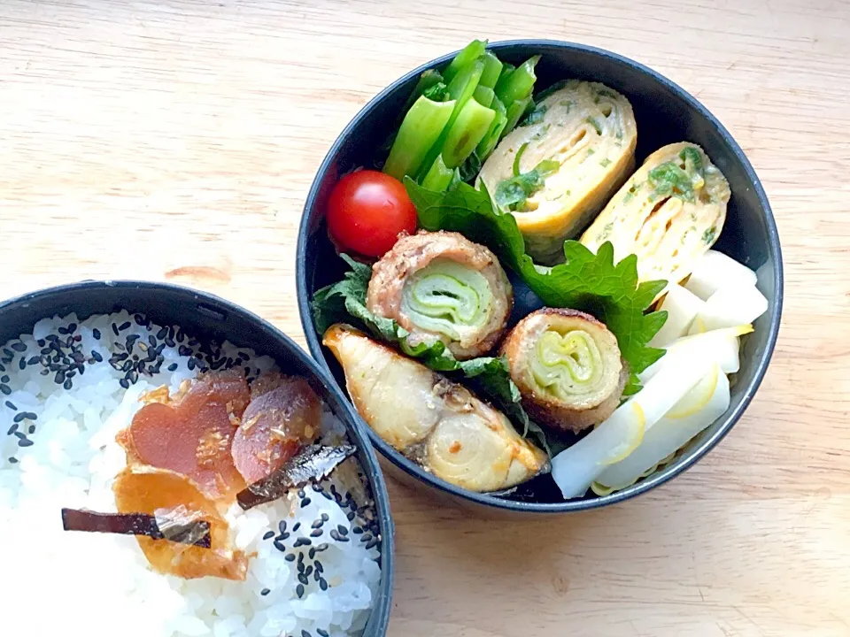 葱の豚巻き 焼鯖 弁当|弁当 備忘録さん