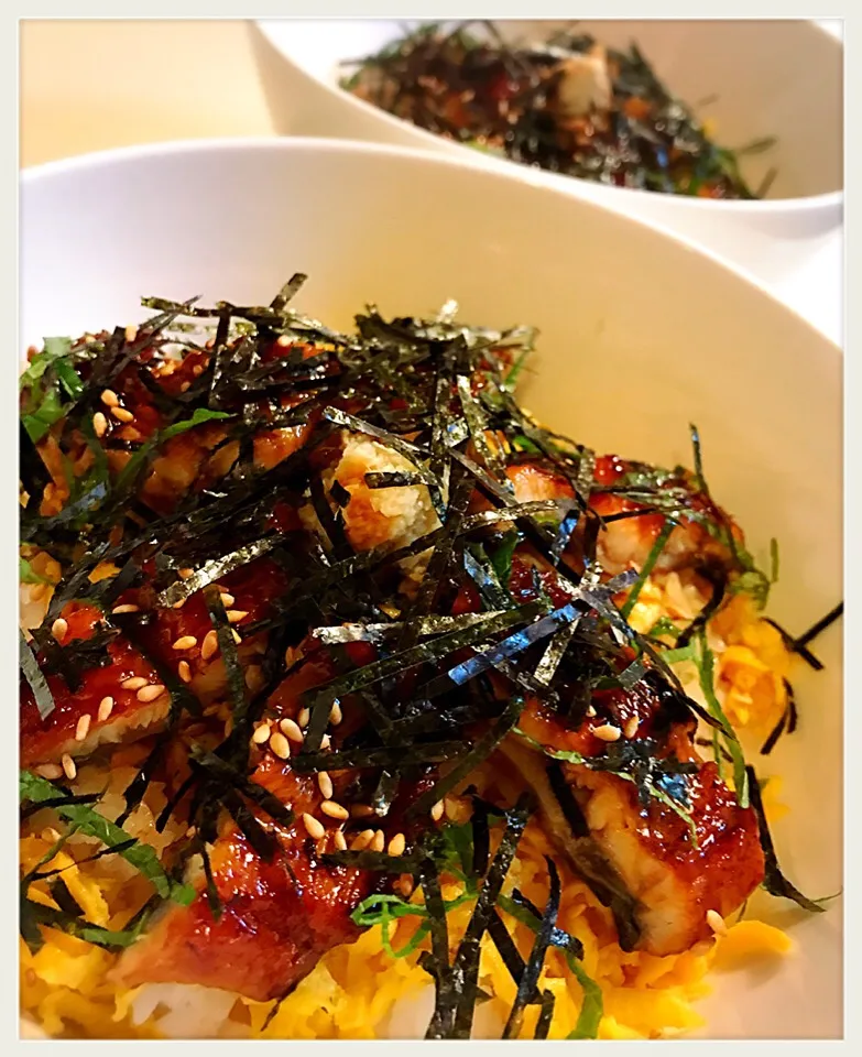 ねぎ刻んでおいたのにな〜(涙)…Hitsumabushi, chopped broiled eel on rice

#ひつまぶし#うなぎ|toyamadaさん