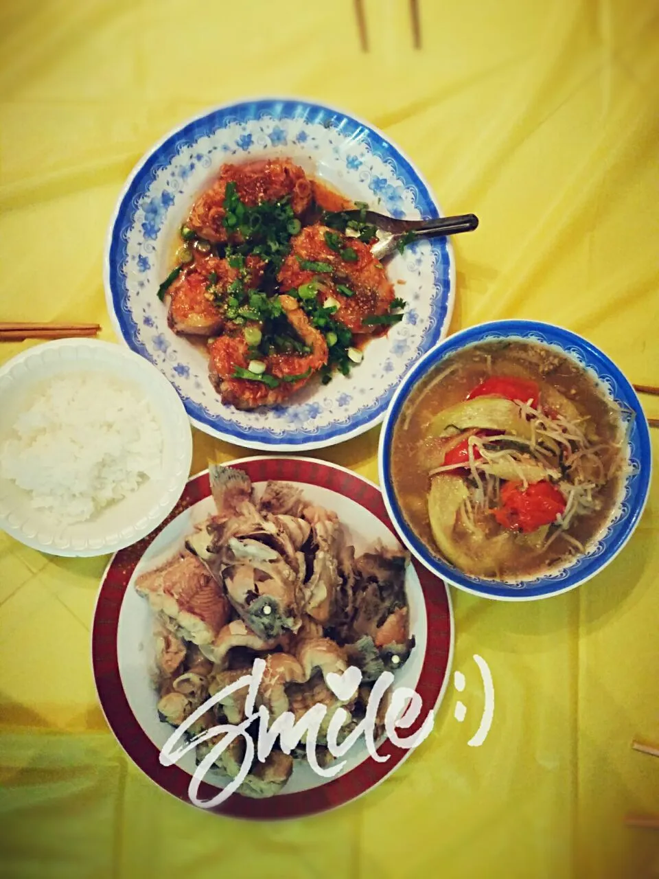 Carmelized fish+ Sweet and sour soup+ Fresh rice|Hopeful Duboisさん