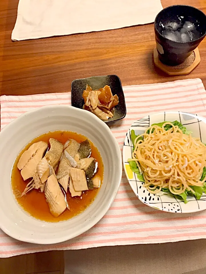 Snapdishの料理写真:和食な気分
#カレイの煮付け
#たらこスパサラダ
#ささみの霜降り|ATSUMIさん