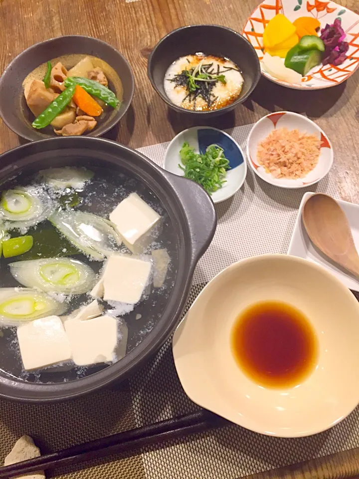 今日は湯豆腐のヘルシー和食🍚✨|まみりんごさん