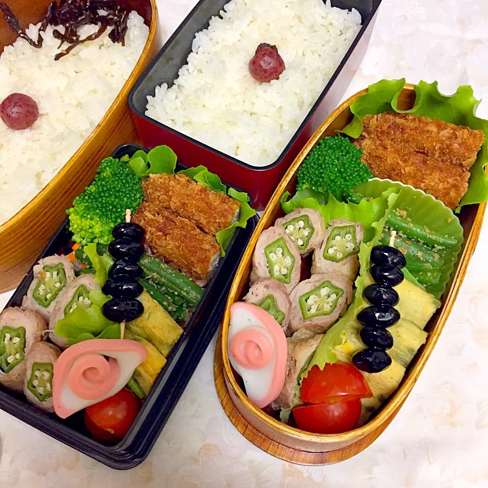 Snapdishの料理写真:1/24 中学男子のお弁当&パパ弁|おおけいさん