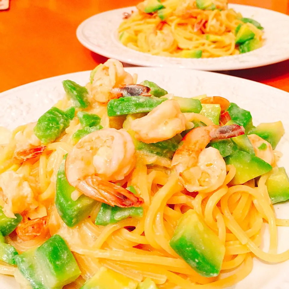 海老🦐とアボカド🥑の豆乳Pasta🍝|daichanmomさん