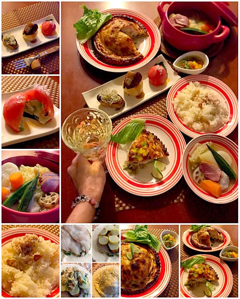 Today's French Dinner🍴ｵｰﾄﾞﾌﾞﾙ･和風ﾎﾟﾄﾌ･鰈とお野菜たっぷりｸﾘｰﾑｿｰｽのﾊﾟｲ包･ｶﾞｰﾘｯｸﾊﾞﾀｰﾗｲｽ|🌈Ami🍻さん