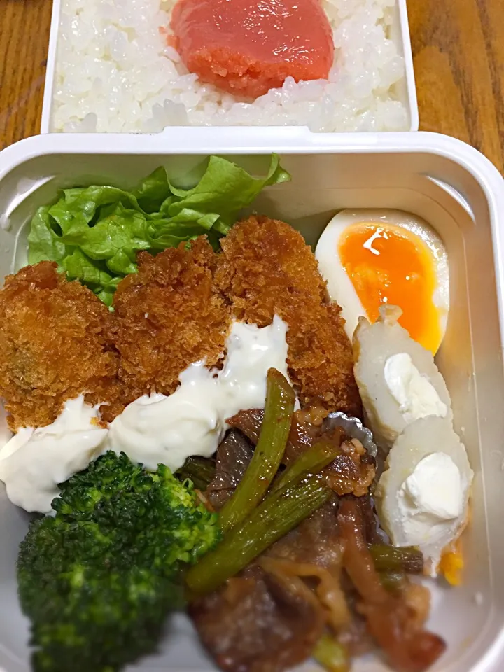 1月25日 牡蠣フライ弁当🍱(　˙࿀˙　)|かよっぺさん