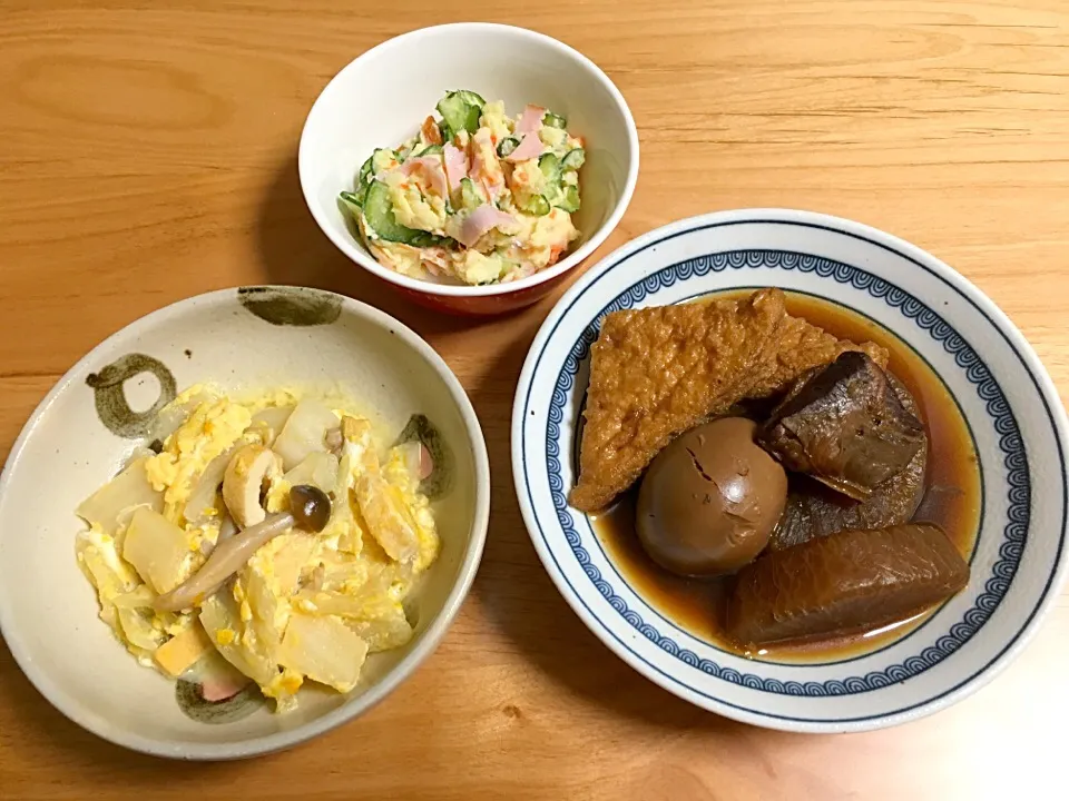 豚の角煮⭐️白菜の卵とじ⭐️ポテトサラダ|ほなさん