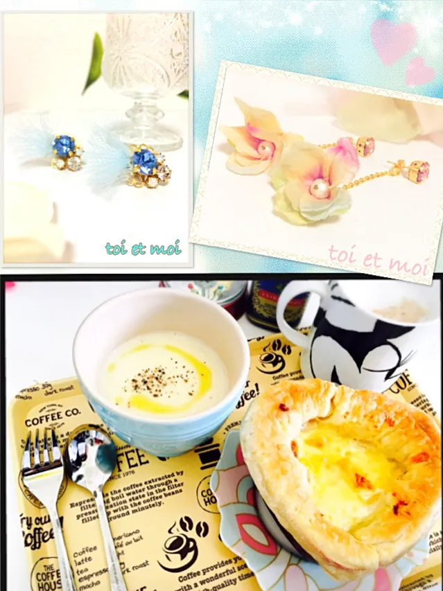 時短☆朝ごはん☆パイグラタン風ポテサラ&ポタージュ|＊megmilk’s cafe＊〜☆*:.｡. ほっこりごはん。｡.:*☆〜さん