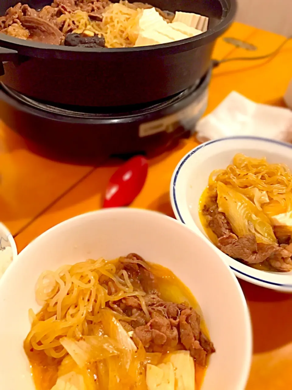 牛肩ロースのすき焼き  溶き卵で🍲|ch＊K*∀o(^^*)♪さん