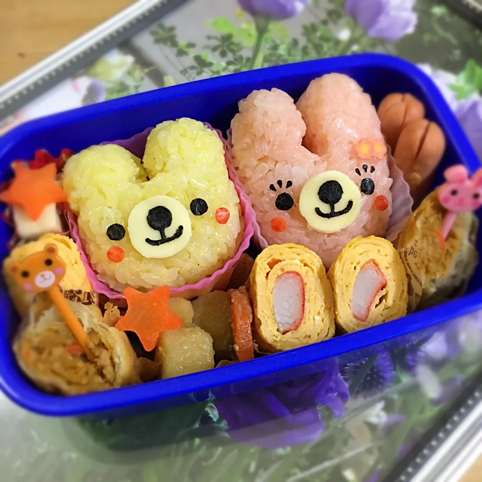 うさぎサンとくまちゃんお弁当|ぴぃさん