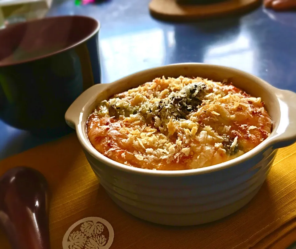 昼ごはん 豆腐クリームでインチキ和風ドリア(。-∀-)|砂雪さん