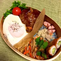 Snapdishの料理写真:#旦那弁当🌸
#ロコモコ弁当|reeeeeさん