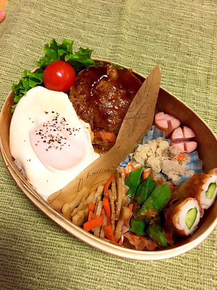 Snapdishの料理写真:#旦那弁当🌸
#ロコモコ弁当|reeeeeさん