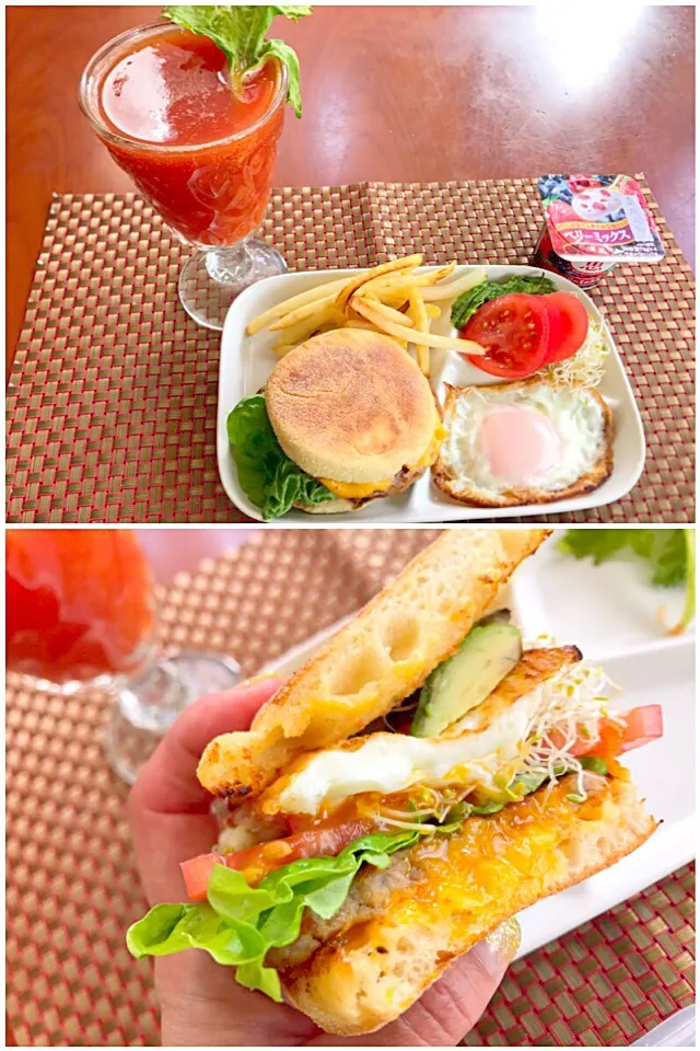 Snapdishの料理写真:Sausage McMuffin w/Fried Egg🍳ﾏｯｸﾏﾌｨﾝ w/目玉焼き ﾌﾟﾚｰﾄ🍻|🌈Ami🍻さん