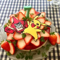 イチゴゼリーとパンナコッタのケーキ仕立て